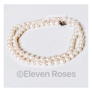 Sterling Cultured White Pearl Strand Necklace
